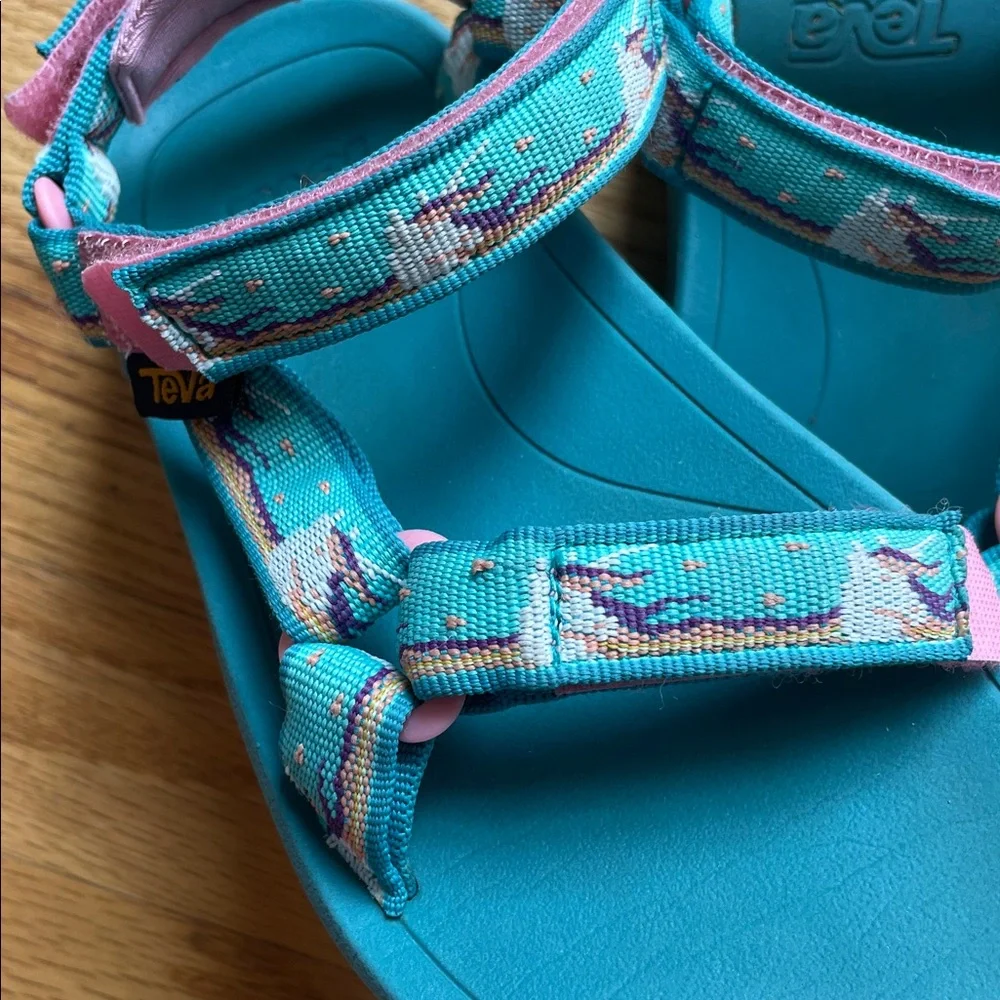 Teva Kids Teal Unicorn Sandals - Picture 3 of 12